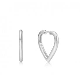 Ania Haie Silver Medium Heart Hoop Earrings E064-03H