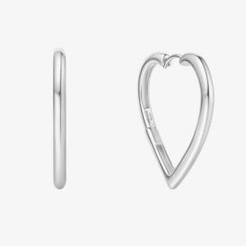 Ania Haie Silver Large Heart Hoop Earrings E064-07H