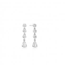 Ania Haie Silver Bezel-Set Teardrop Stud Earrings E074-07H