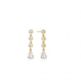 Ania Haie Gold Molten Bezel-Set Teardrop Stud Earrings E074-07G