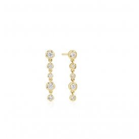 Ania Haie Gold Molten Bezel-Set Drop Stud Earrings E074-06G