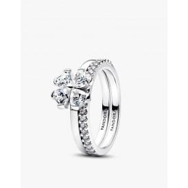 Pandora Sparkling Lucky Clover Splittable Ring 194507C01-50