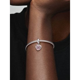 MUM HEART DANGLE PINK ENM