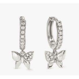 Nomination Petit Sparkle Gold Butterfly Hoop Earrings 242305 042