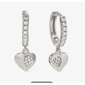 Nomination Petit Sparkle Silver Heart Hoop Earrings 242305 004