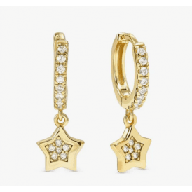 Nomination Petit Sparkle Gold Star Hoop Earrings 242305 009