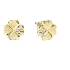 Nomination Petit Sparkle Gold 4 Leaf Clover Earrings 242305 003