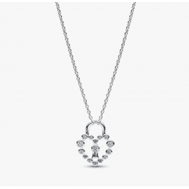 Pandora Sparkling Heart Padlock Pendant Necklace 394416C01