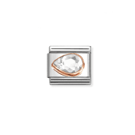 Nomination Classic Rose Gold White Teardrop Charm 430605/010
