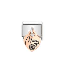 Classic Rose Gold Mum Flower Heart Pendant Charm 431803/03