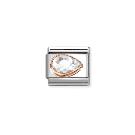 Nomination Classic Rose Gold White Drop Charm 430606/010