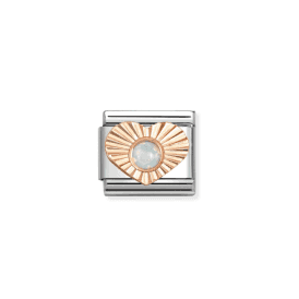 Nomination Classic Rose Gold & Opal Heart Charm 430516/07