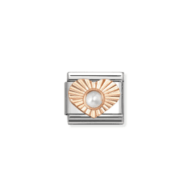 Nomination Classic Rose Gold & Pearl Heart Charm 430516/13