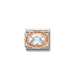 Nomination Classic Rose Gold Faceted White Charm 430603/010