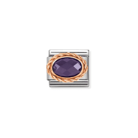 Nomination Classic Rose Gold Purple Charm 430603/001
