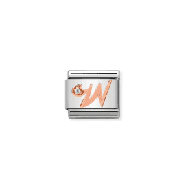 Nomination Classic Rose Gold Zirconia Letter W Charm 430310/23
