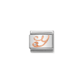 Nomination Classic Rose Gold Zirconia Letter Y Charm 430310/25