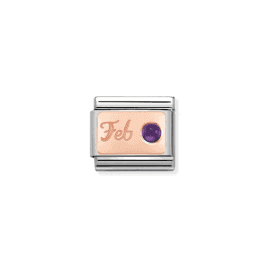 Nomination Classic Rose Gold February Birthstone Charm 430508/02