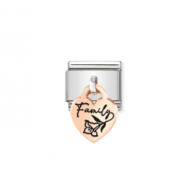 Nomination Classic Rose Family Flower Heart Charm 431803/04