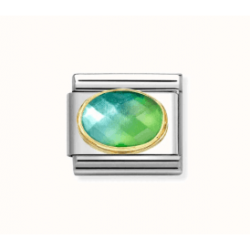 Nomination Family Blue/Green Oval Face Charm 030612/037