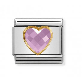 Nomination Pink Heart Faceted Composable Charm 030610/003