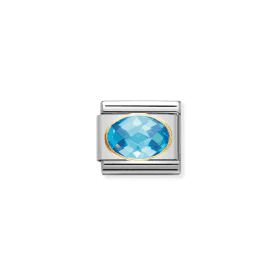 Nomination Oval Lt Blue Faceted Charm 0306010/06
