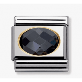 Nomination Oval Black Faceted Composable Charm 0306010/11