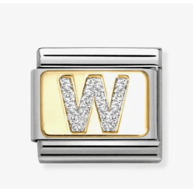 Nomination Letter W Glitter Composable Charm 030291/23