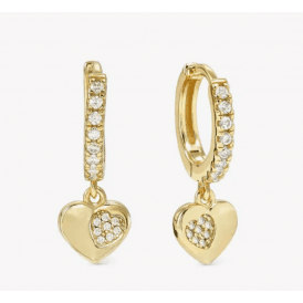 Nomination Petit Sparkle Gold Heart Hoop Earrings 242305 006