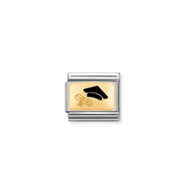 Nomination Family Black Graduation Cap Charm 030284/27