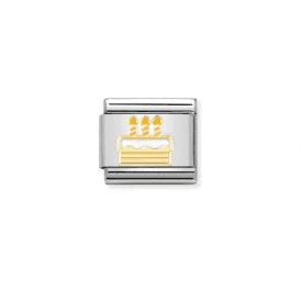 Nomination Classic Gold Birthday Cake Charm 030272/71