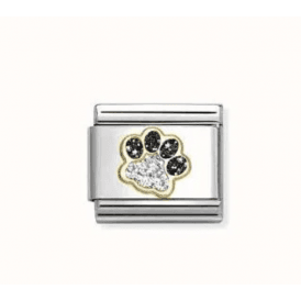 Nomination Classic Gold Glitter Paw Print Charm 030220/22