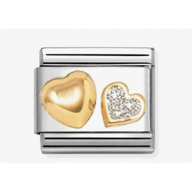 Nomination Classic Gold & Glitter Heart Charm 030220/26