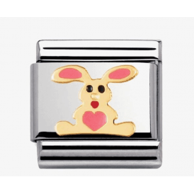 Nomination Classic Gold and Pink Rabbit Charm 030212/01