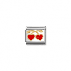 Nomination Classic Gold Red Heart Cherries Charm 030207 55