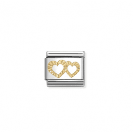 Open Hearts With Etched Detail Composable Link Charm 030149 64