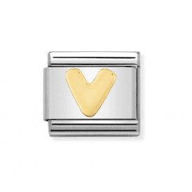 Nomination Letter V Composable Link Charm 030101 22