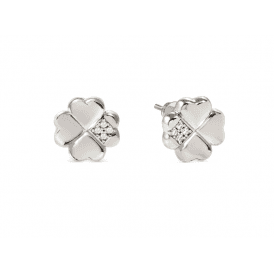 Nomination Petit Sparkle Silver Leaf Clover Earrings 242304 001