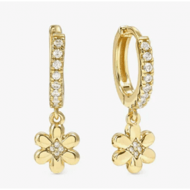Nomination Petit Sparkle Gold Flower Hoop Earrings 242305 012