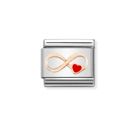 Nomination Classic Rose Gold Infinity Red Heart Charm 430202/12