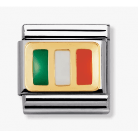 Nomination Classic Gold & Enamel Ireland Flag Charm 030234/10
