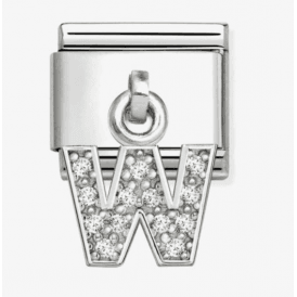 Nomination Jewellery Letter W Zirconia Pendant Charm 331818/23