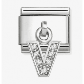 Nomination Jewellery Letter V Zirconia Pendant Charm 331818/22