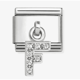 Nomination Jewellery Letter F Zirconia Pendant Charm 331818/06