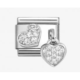 Nomination Jewellery Double Heart Zirconia Charm 331817/15
