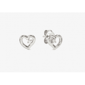 Nomination Silver Open Heart Cubic Zirconia Earrings 242603/004