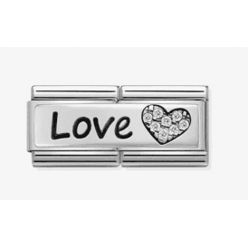 Nomination Double Link Love & Heart Zirconia Charm 330731/05