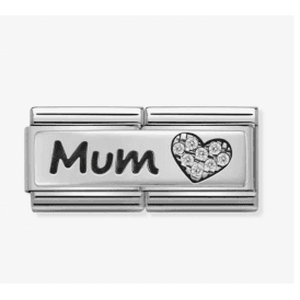 Nomination Double Link Mum & Heart Zirconia Charm 330731/07