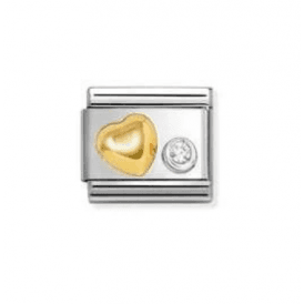 Nomination Jewellery Raised White Heart Pendant Charm 630301/02