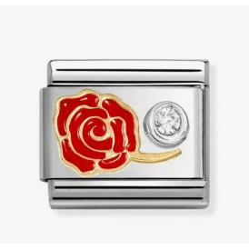Nomination Jewellery Enamel Red Rose Zirconia Charm 630302/06